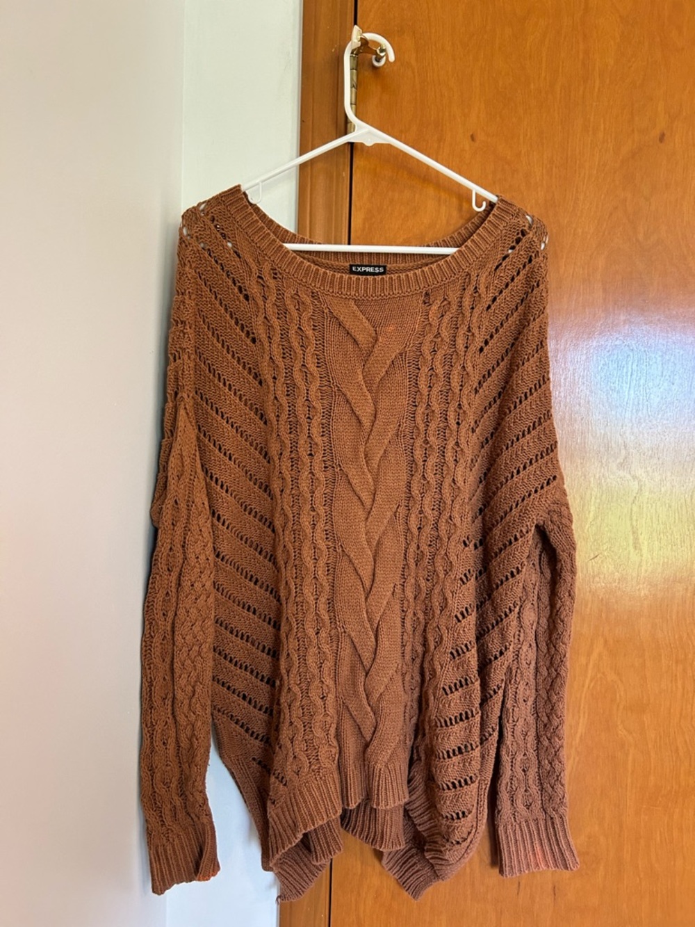 FAIR CONDITION- rust orange colored sweater from express